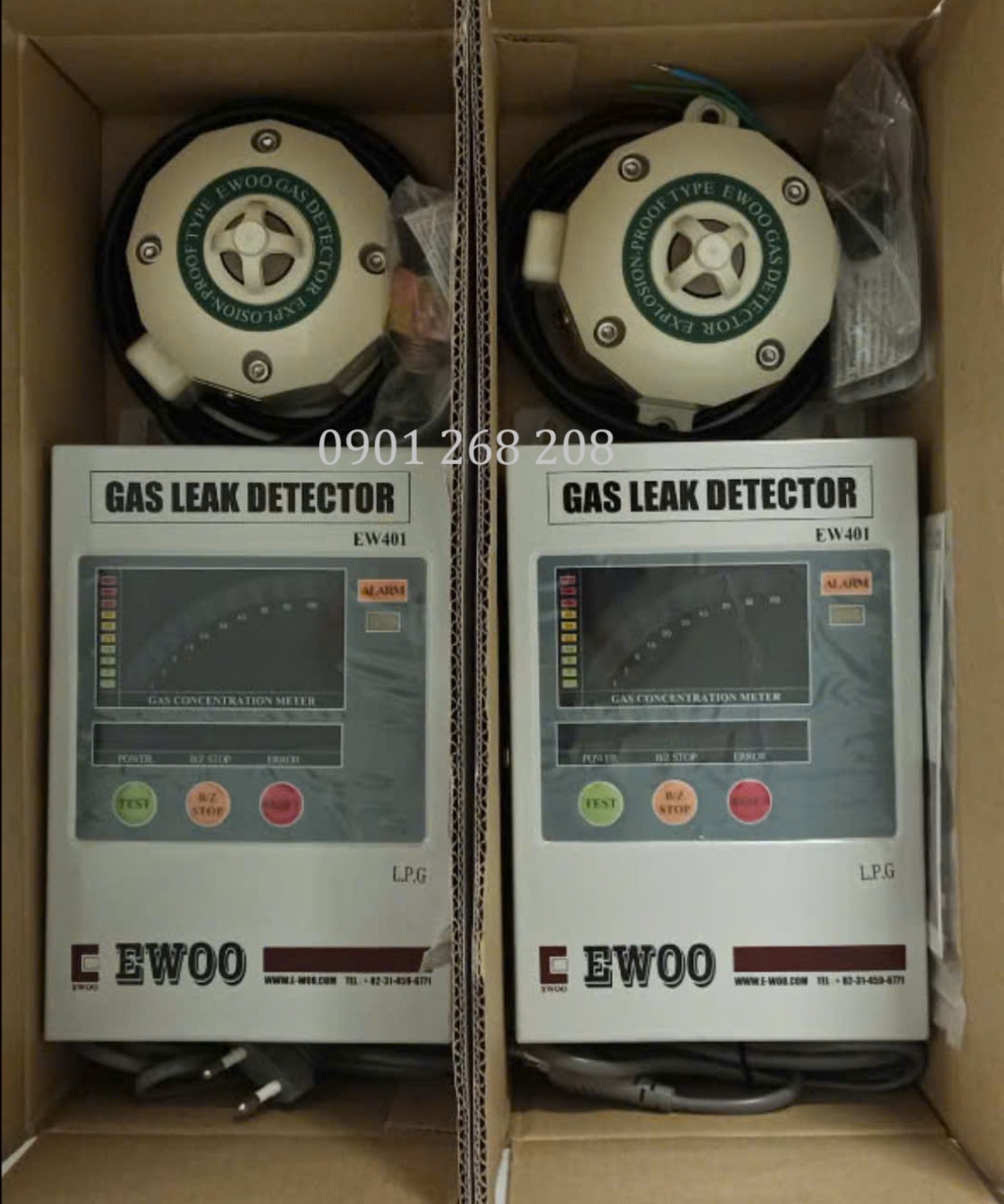 BỘ BÁO GAS RÒ RỈ 1 KÊNH ĐẦU DÒ CHỐNG NỔ EWOO EW-401